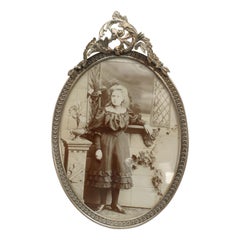 French Victorian Oval Silver Picture Frame