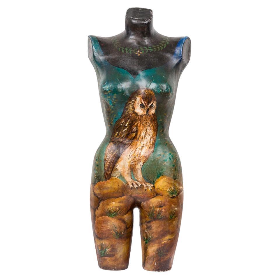 Maniquí victoriano francés con diseño de búho
