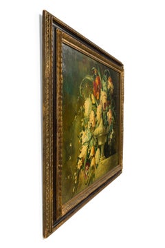 French Victorian Painting of a Bouquet of Flowers