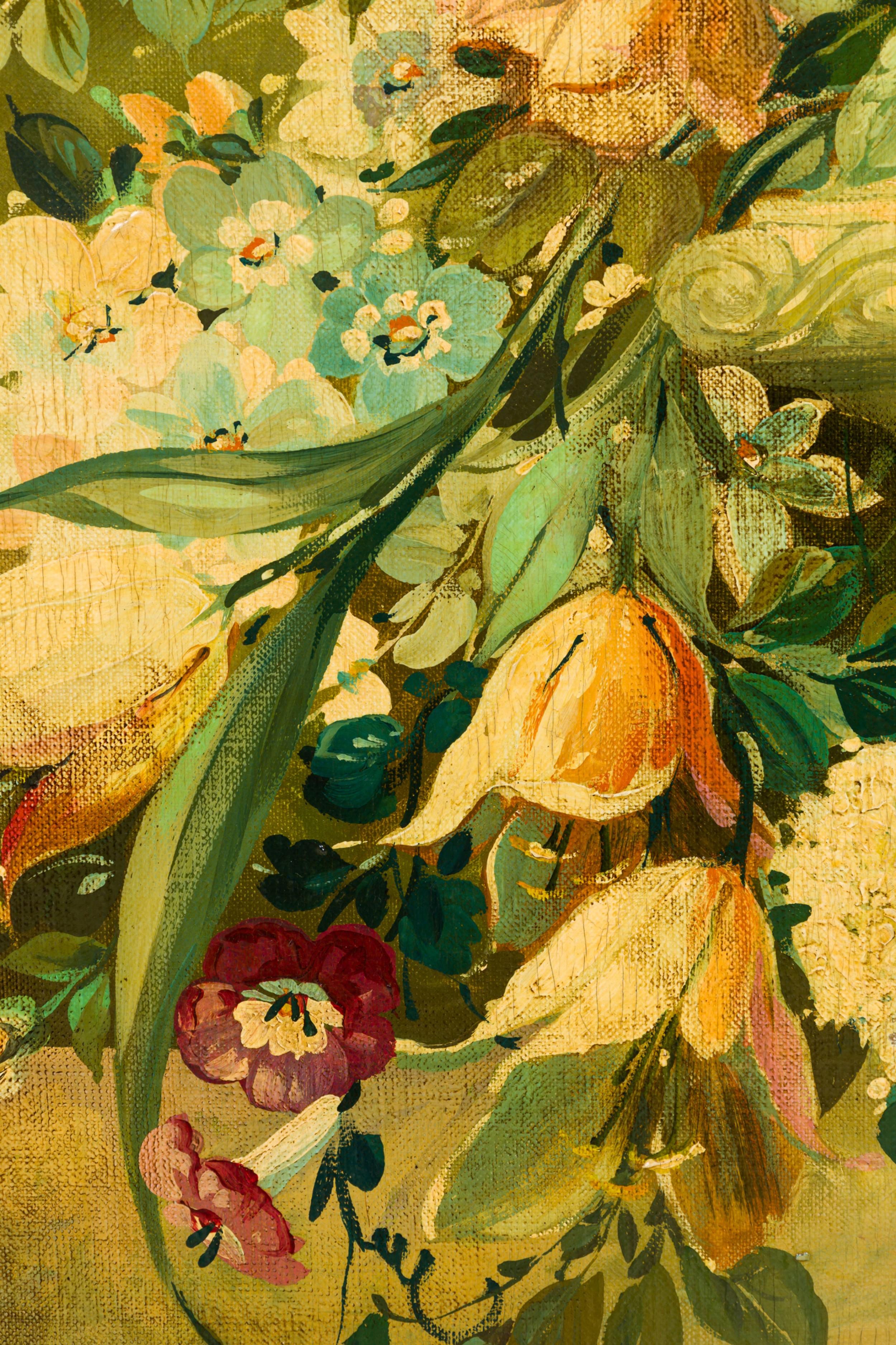 Französisches viktorianisches Gemälde eines Blumenstraußes (19. Jahrhundert) im Angebot