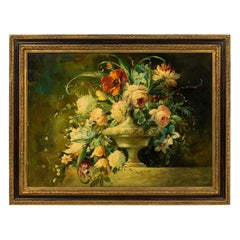 French Victorian Painting of a Bouquet of Flowers