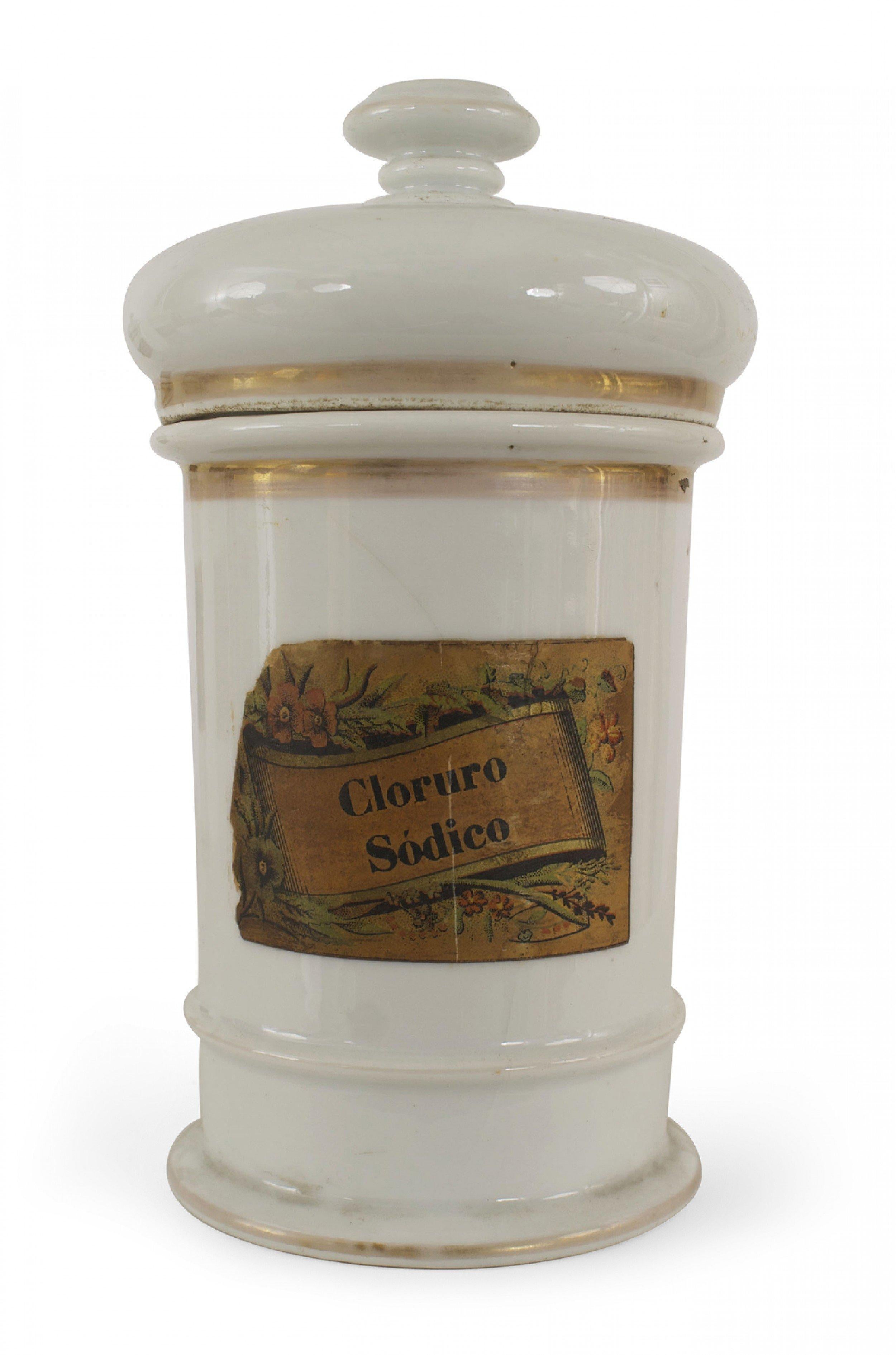 French Victorian Porcelain Apothecary Jars For Sale 1