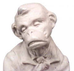 French Victorian Porcelain Piano Monkey