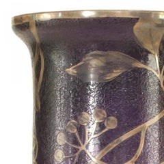 French Victorian Purple and Silver Glass Vase