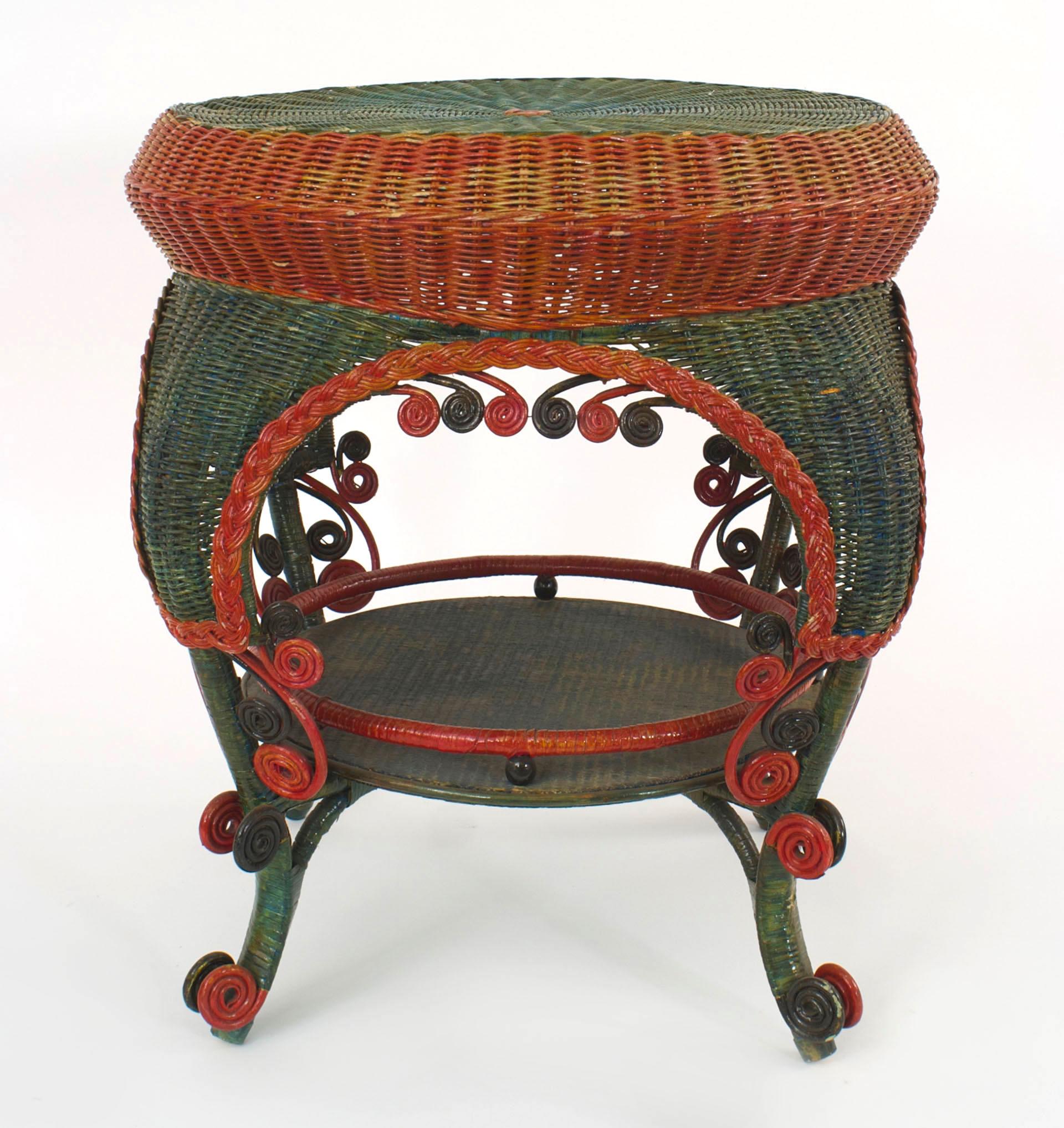 red round end table