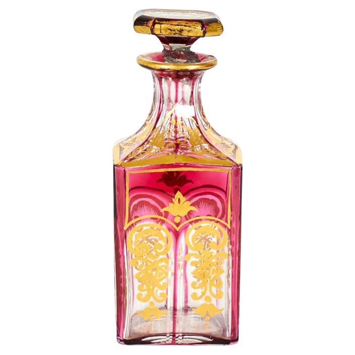 French Victorian Red Crystal Perfume Bottle