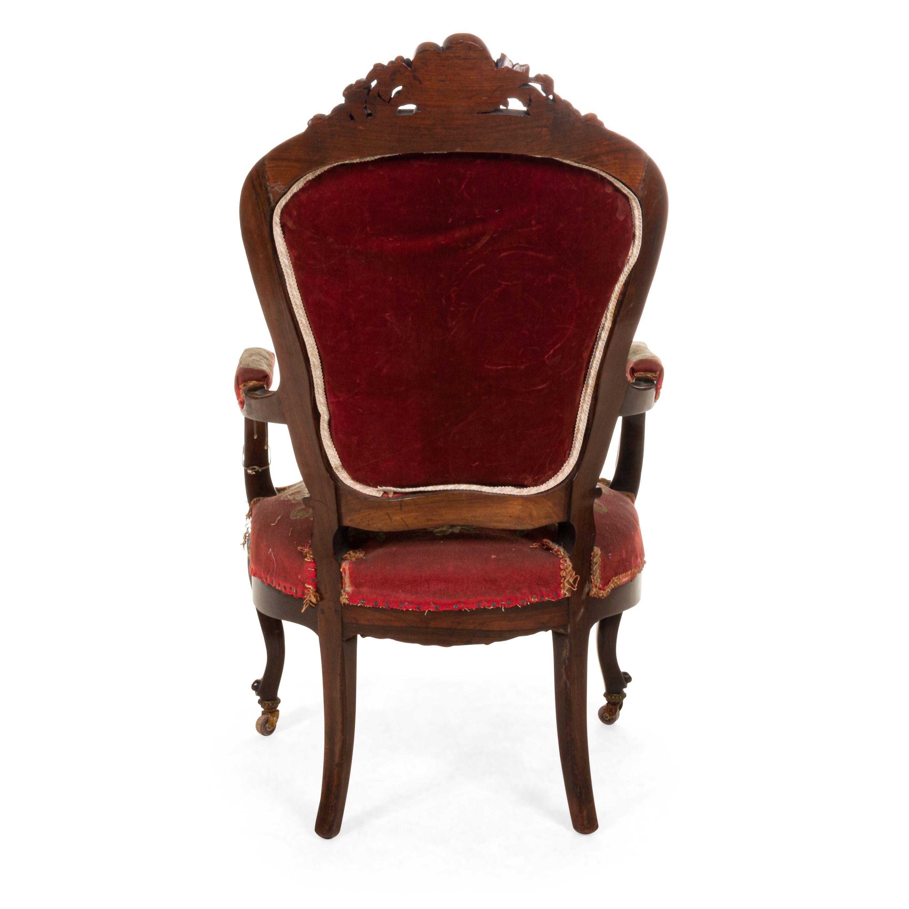 red victorian chair