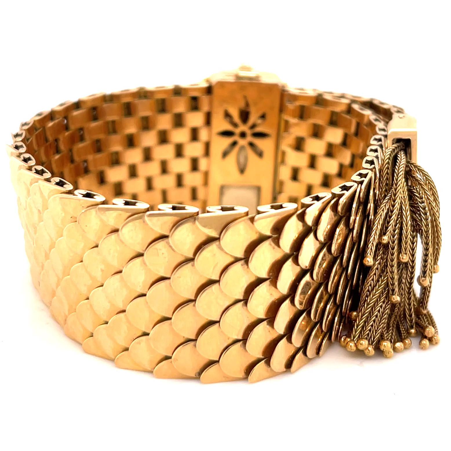 Women's or Men's French Victorian Revival Diamond 18 Karat Gold Bracelet