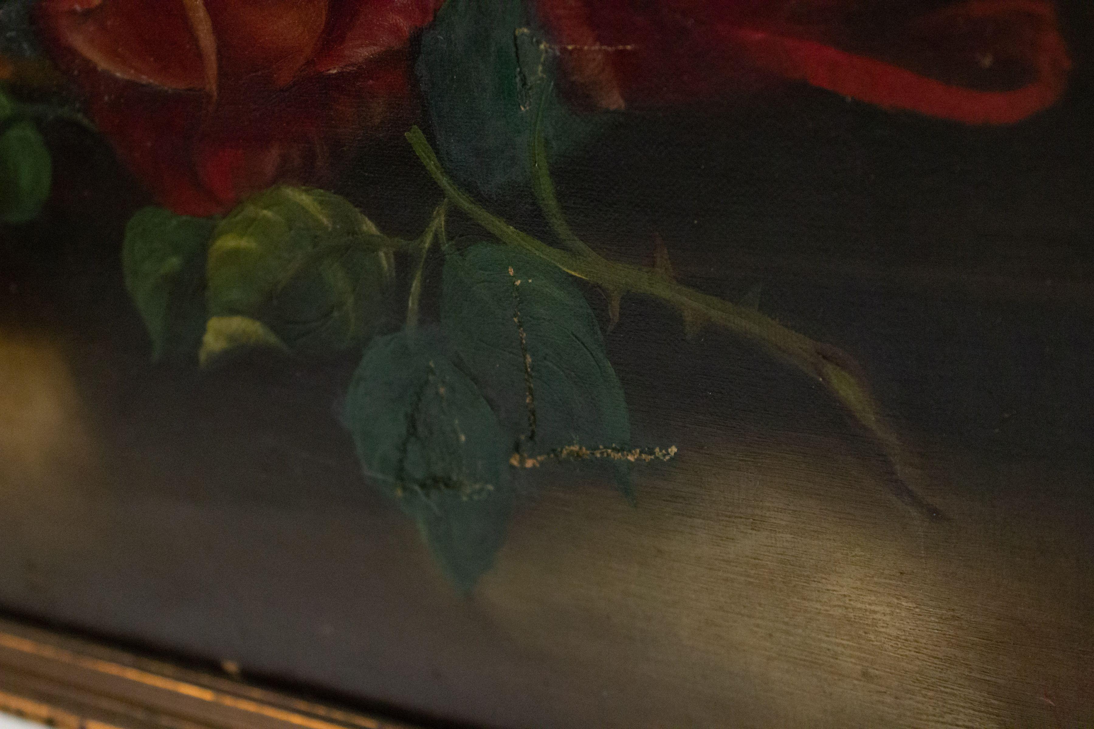 French Victorian Roses Painting For Sale 1