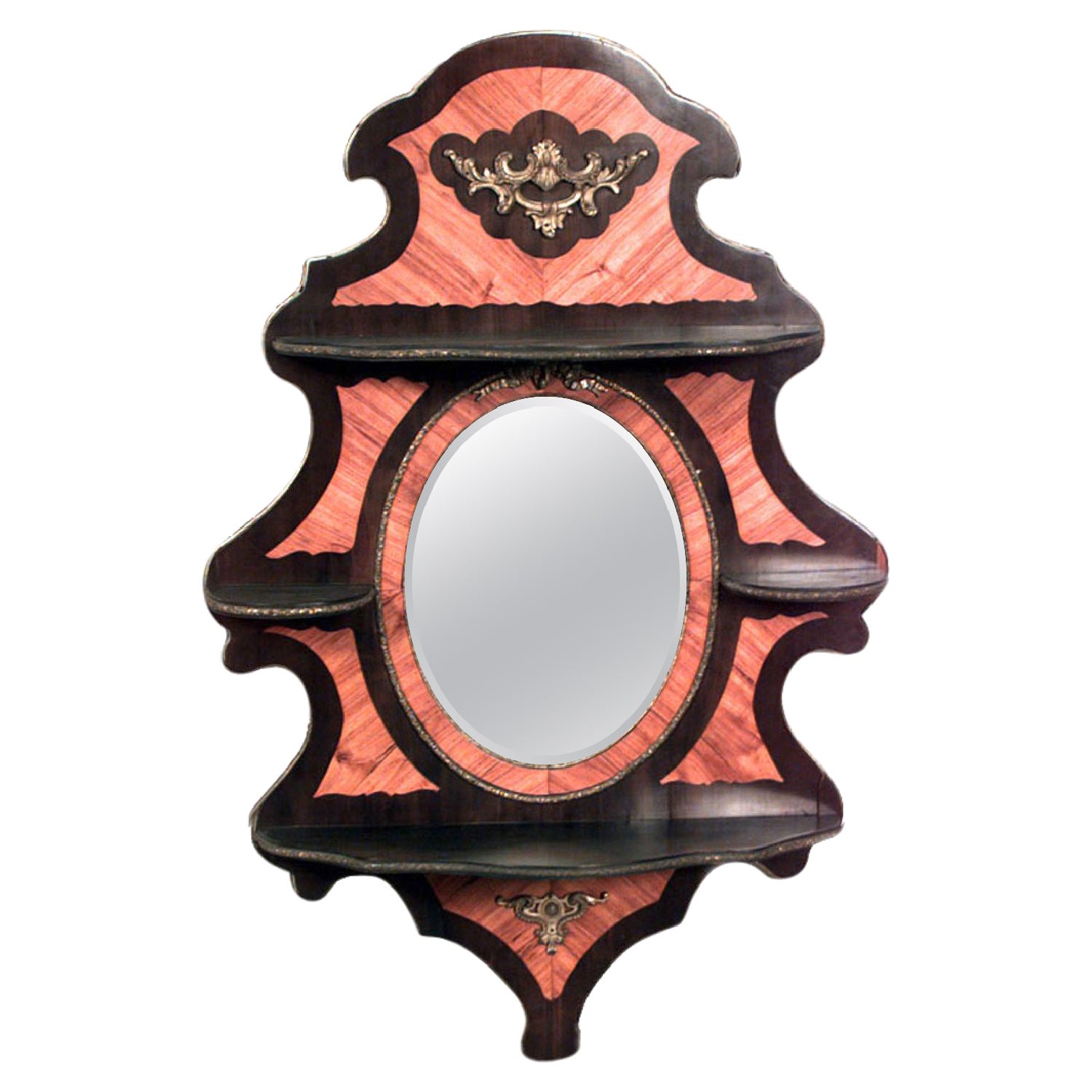 French Victorian Rosewood Wall Shelf