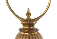 Französisch-viktorianische Tischlampe aus Rougemarmor und Bronze