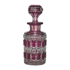 French Victorian Ruby Cut Crystal Perfume Bottle