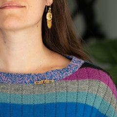 Spilla francese vittoriana in rubino con coccinella - Spilla antica in oro 18 carati con animale - Insetto