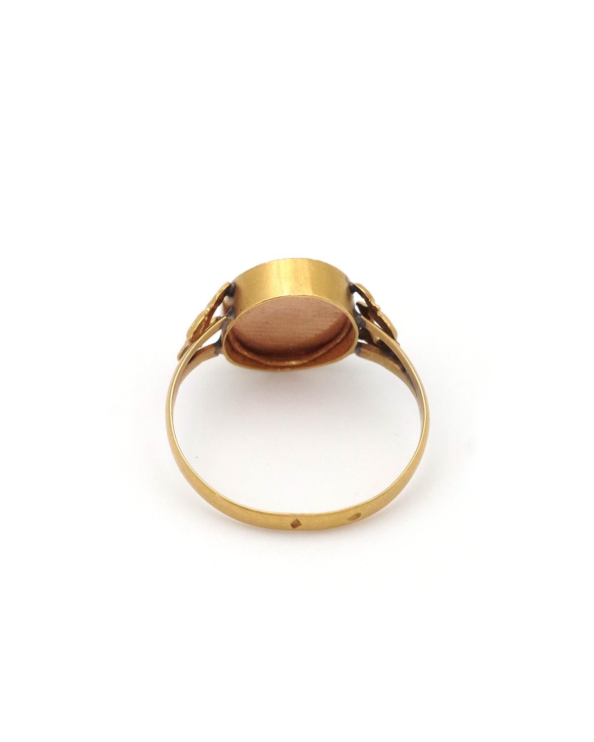 French Victorian sentimental locket ring in 18k gold, French hallmarks (Viktorianisch) im Angebot