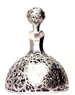 French Victorian Silver Scroll Decanter