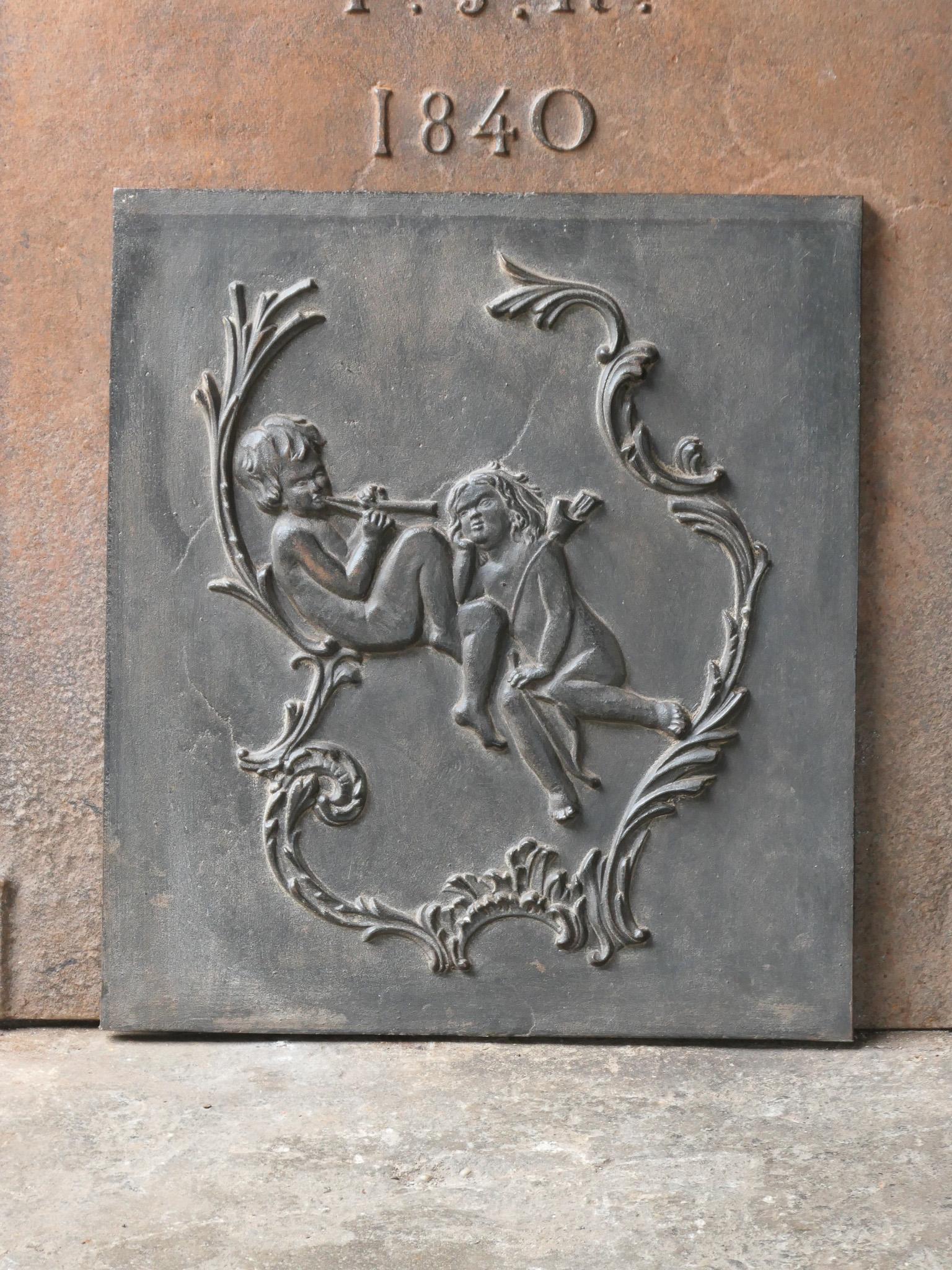 Cast French Victorian Style 'Allegory of Love' Fireback / Backsplash, 20th Century For Sale