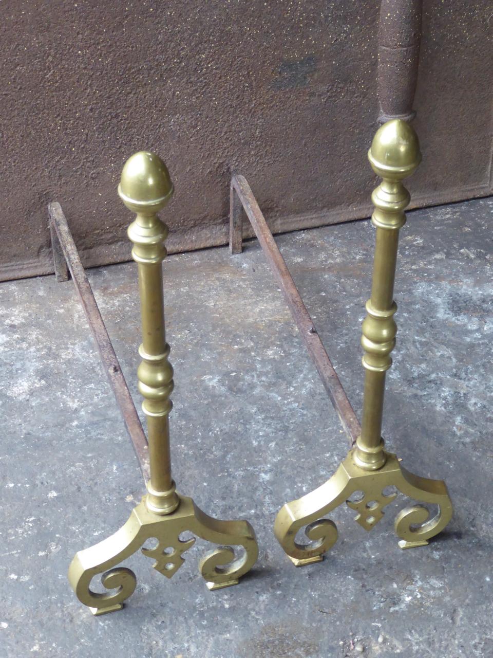 French Victorian Style Andirons or Firedogs In Good Condition In Amerongen, NL