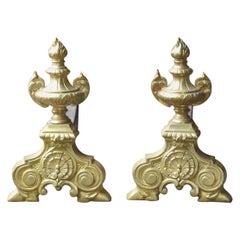 French Victorian Style Andirons or Firedogs