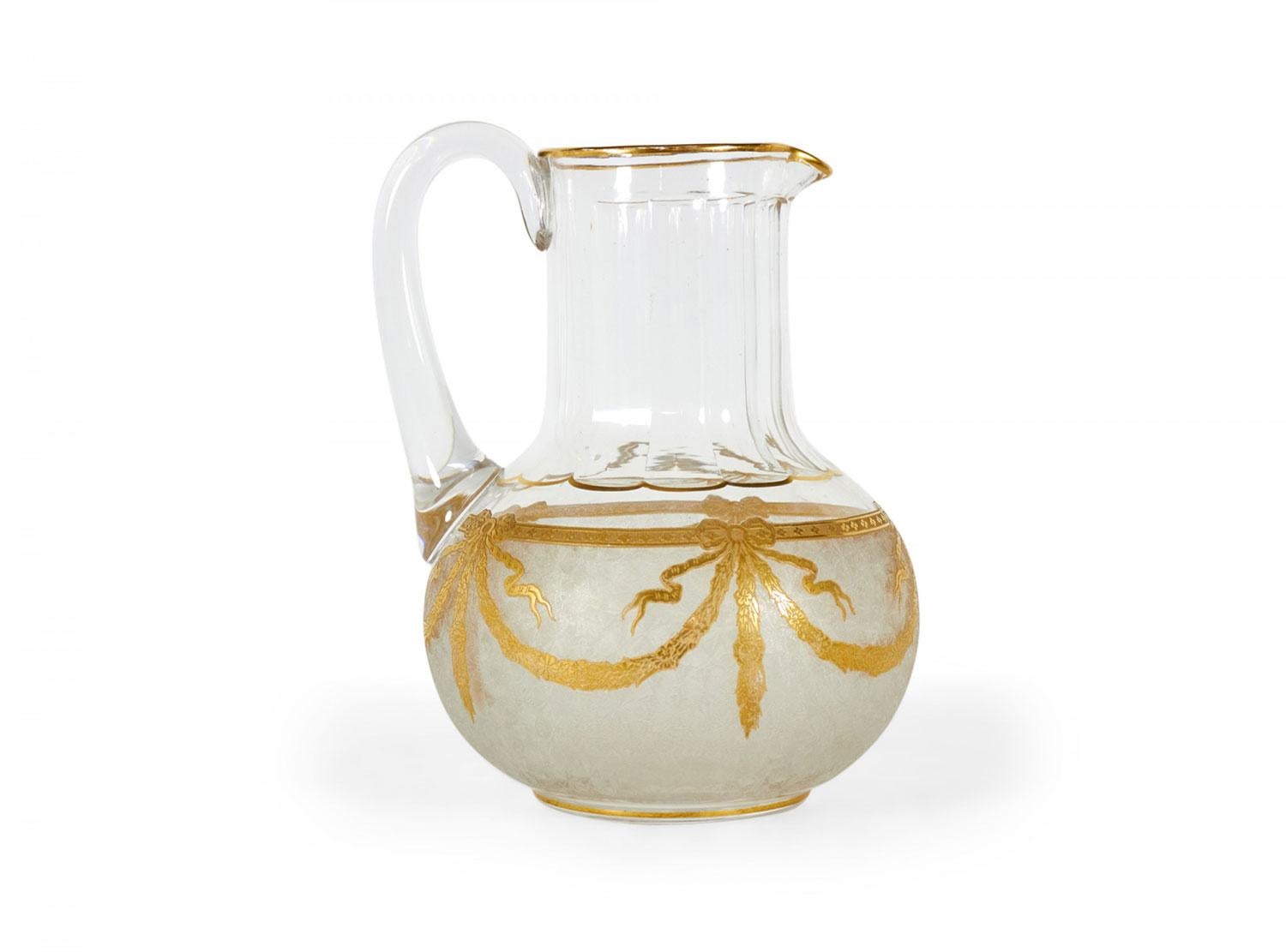 20th Century French Victorian Style Baccarat Crystal Pitcher For Sale