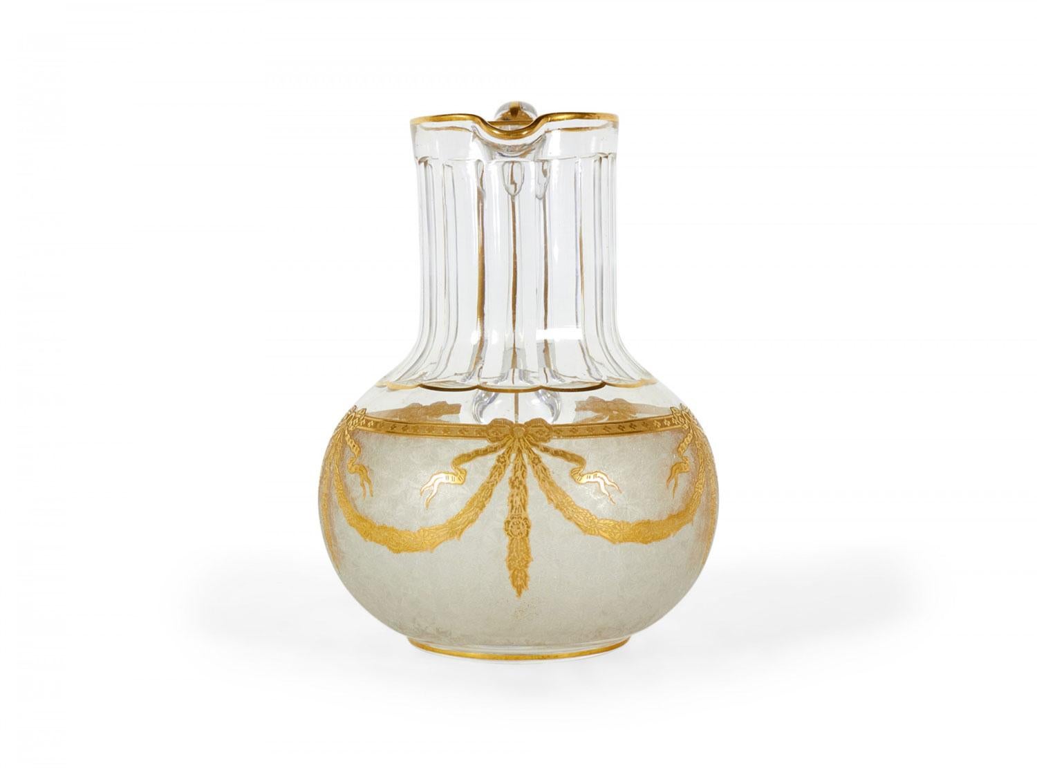 French Victorian Style Baccarat Crystal Pitcher For Sale 2