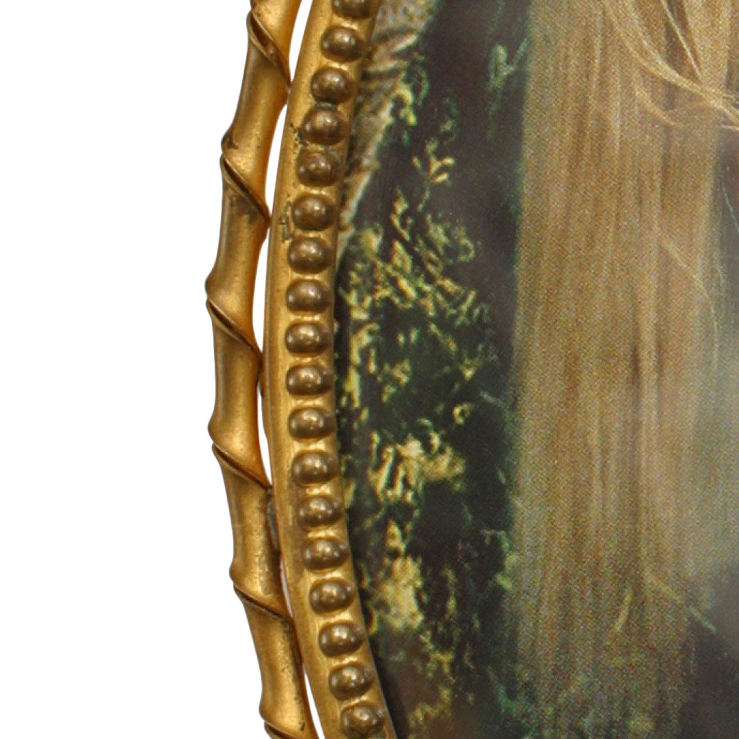 Beaded French Victorian Style Brass Oval Picture Frame For Sale
