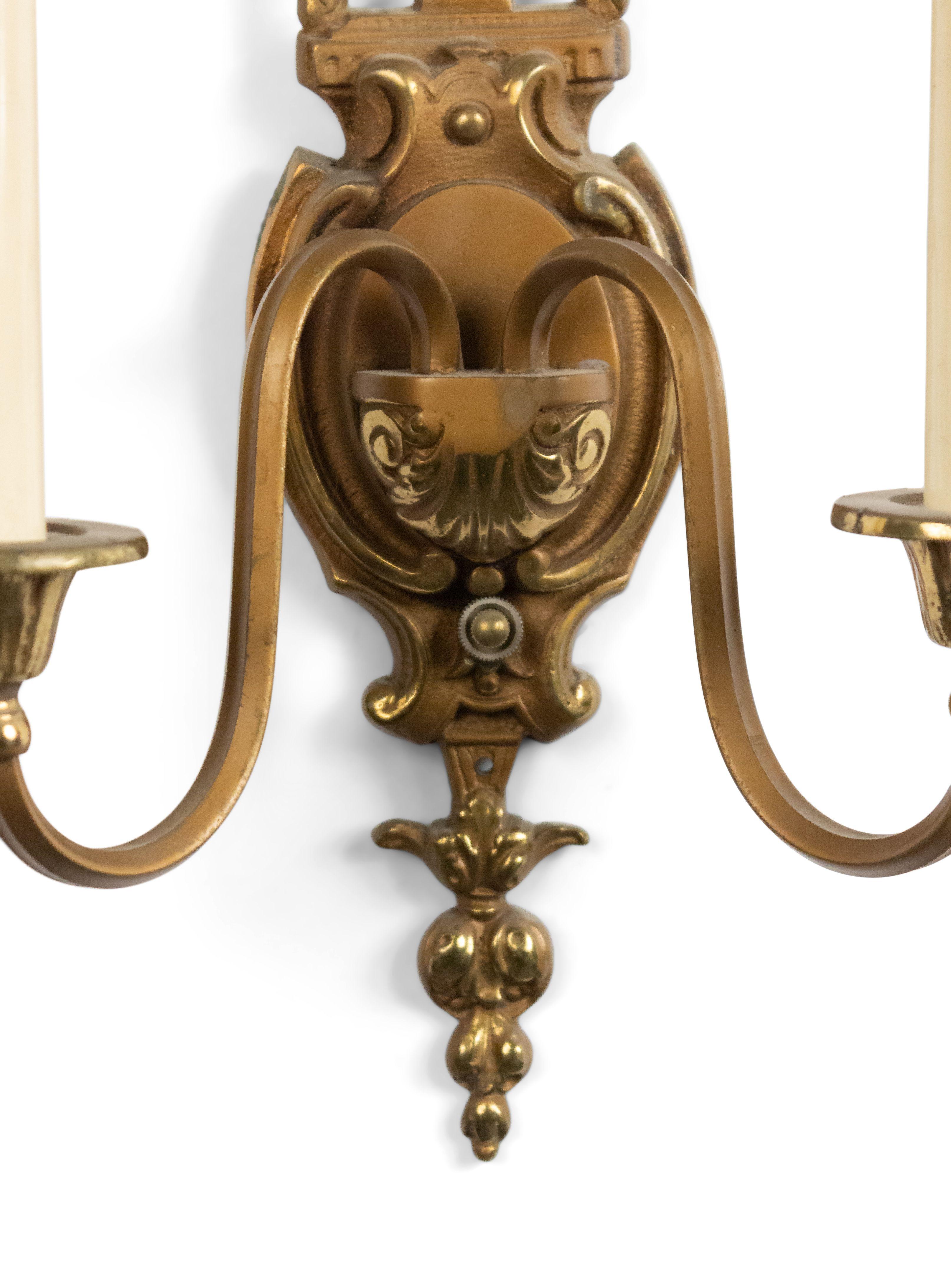 Vittoriano Applique da parete in bronzo e rame in stile vittoriano francese in vendita