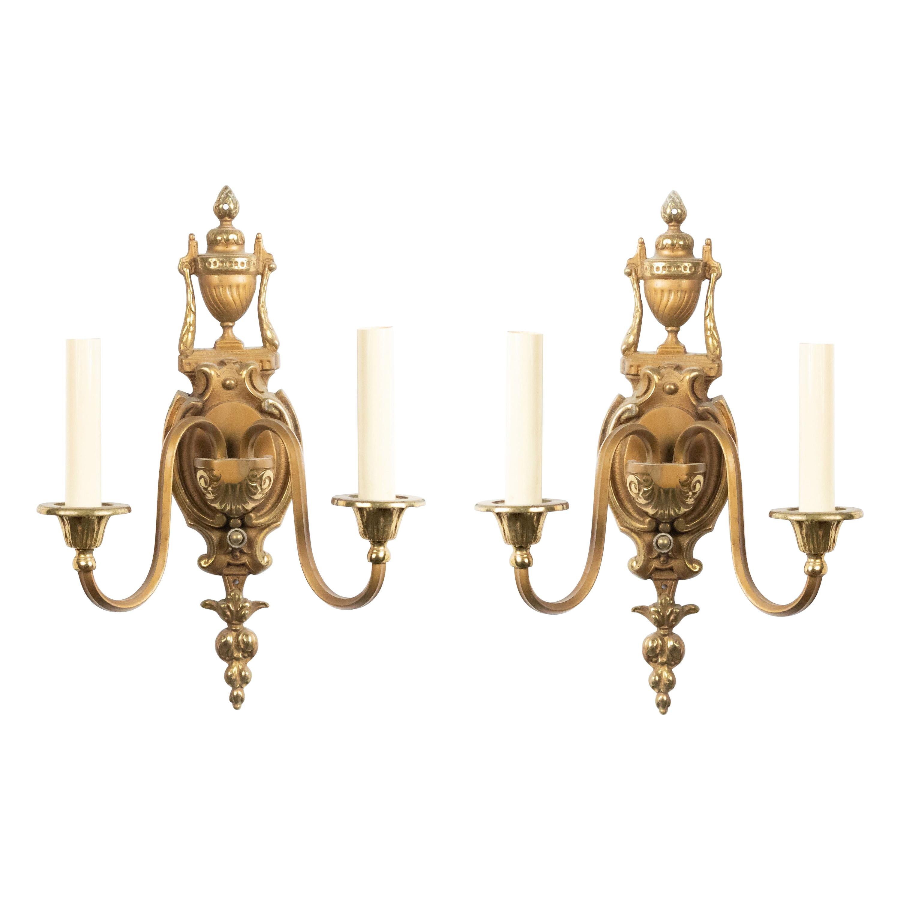 French Victorian Style Bronze and Copper Wall Sconces