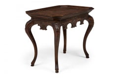 French Victorian-Style Carved Rectangular Canted Corner Console/Occasional Table