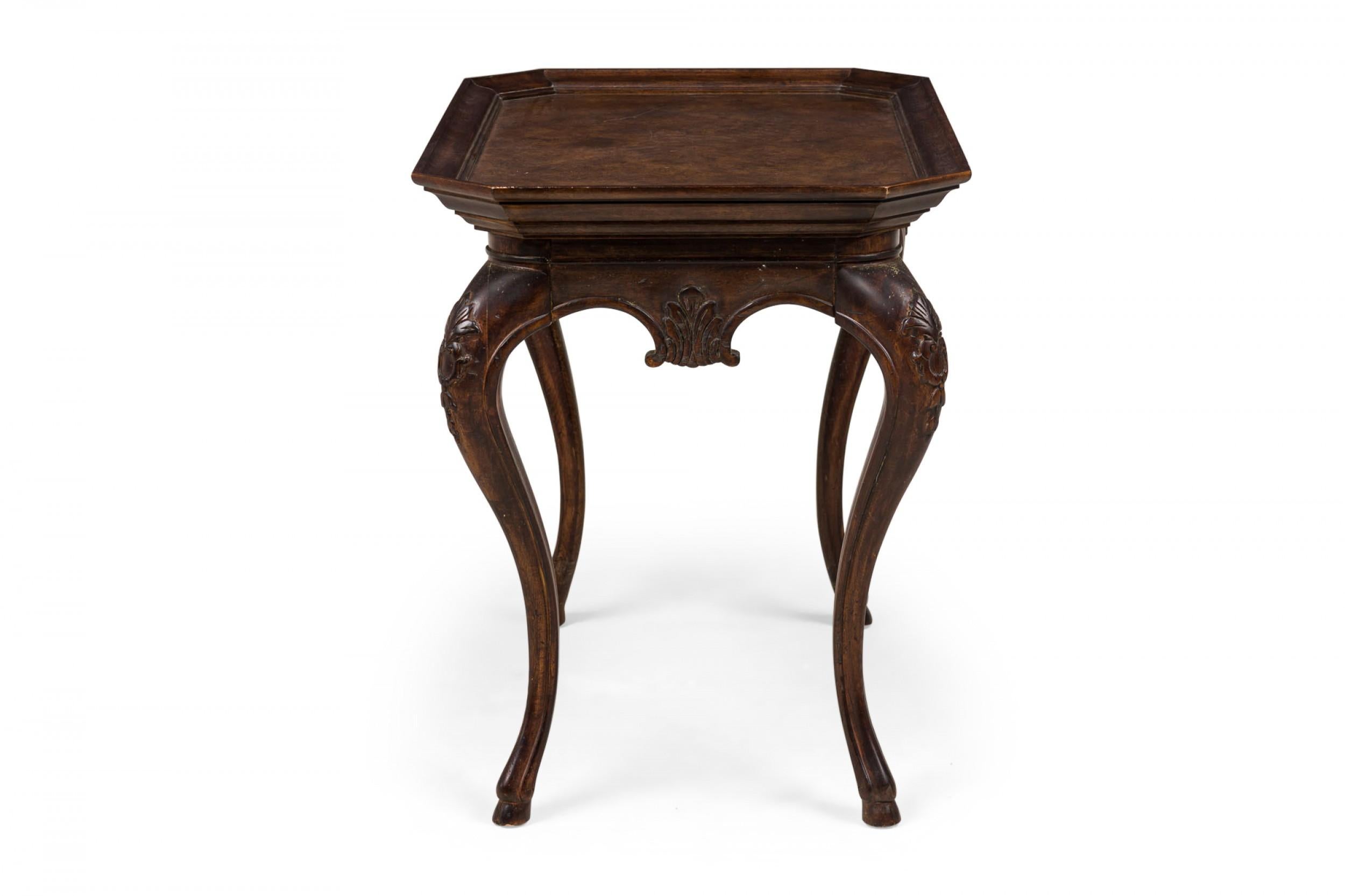 20th Century French Victorian-Style Carved Rectangular Canted Corner Console/Occasional Table For Sale