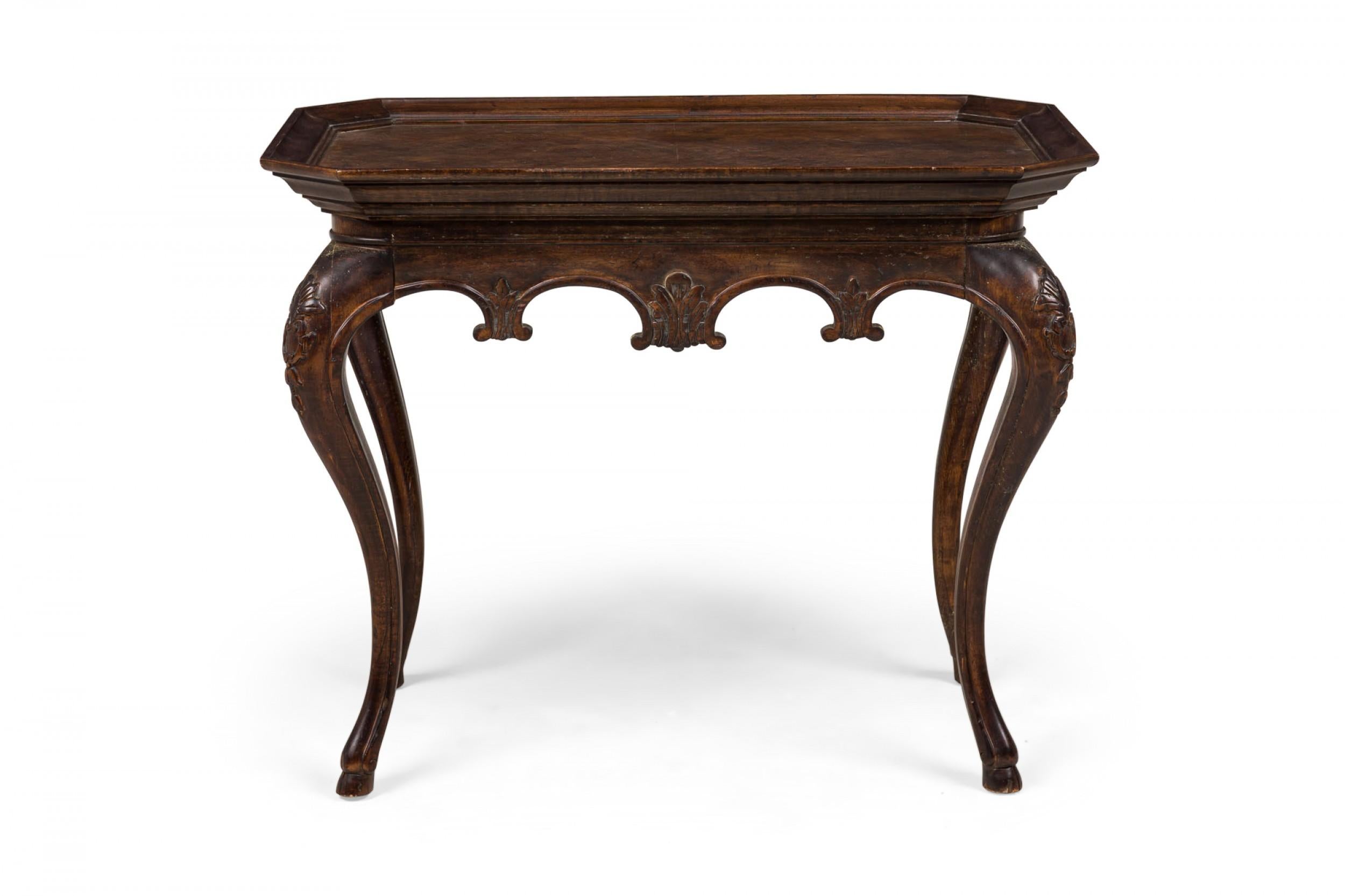 French Victorian-Style Carved Rectangular Canted Corner Console/Occasional Table For Sale 1