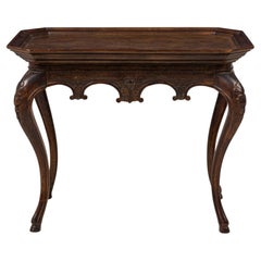 French Victorian-Style Carved Rectangular Canted Corner Console/Occasional Table