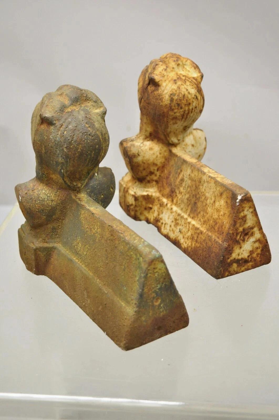 French Victorian Style Cast Iron Figural Women Bust Maiden Form Boot Scraper (B) For Sale 2