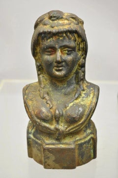 French Victorian Style Cast Iron Figural Women Bust Maiden Form Boot Scraper