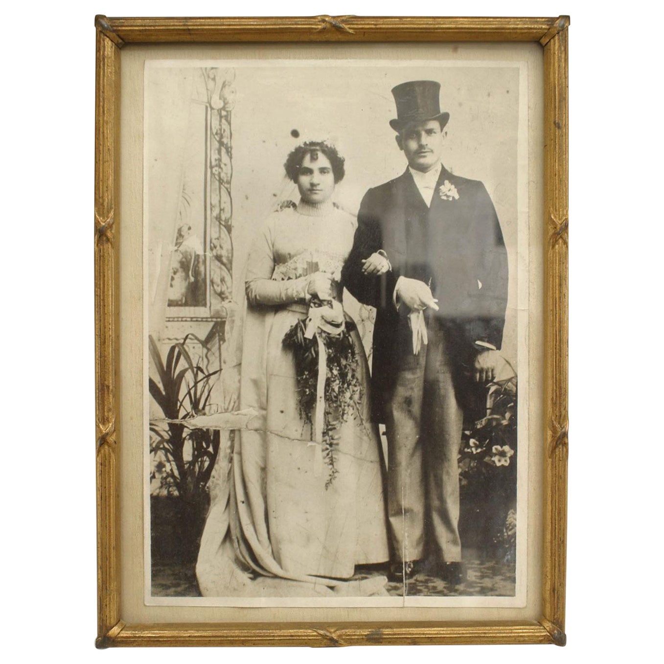 French Victorian Style Gilt Metal Picture Frame For Sale