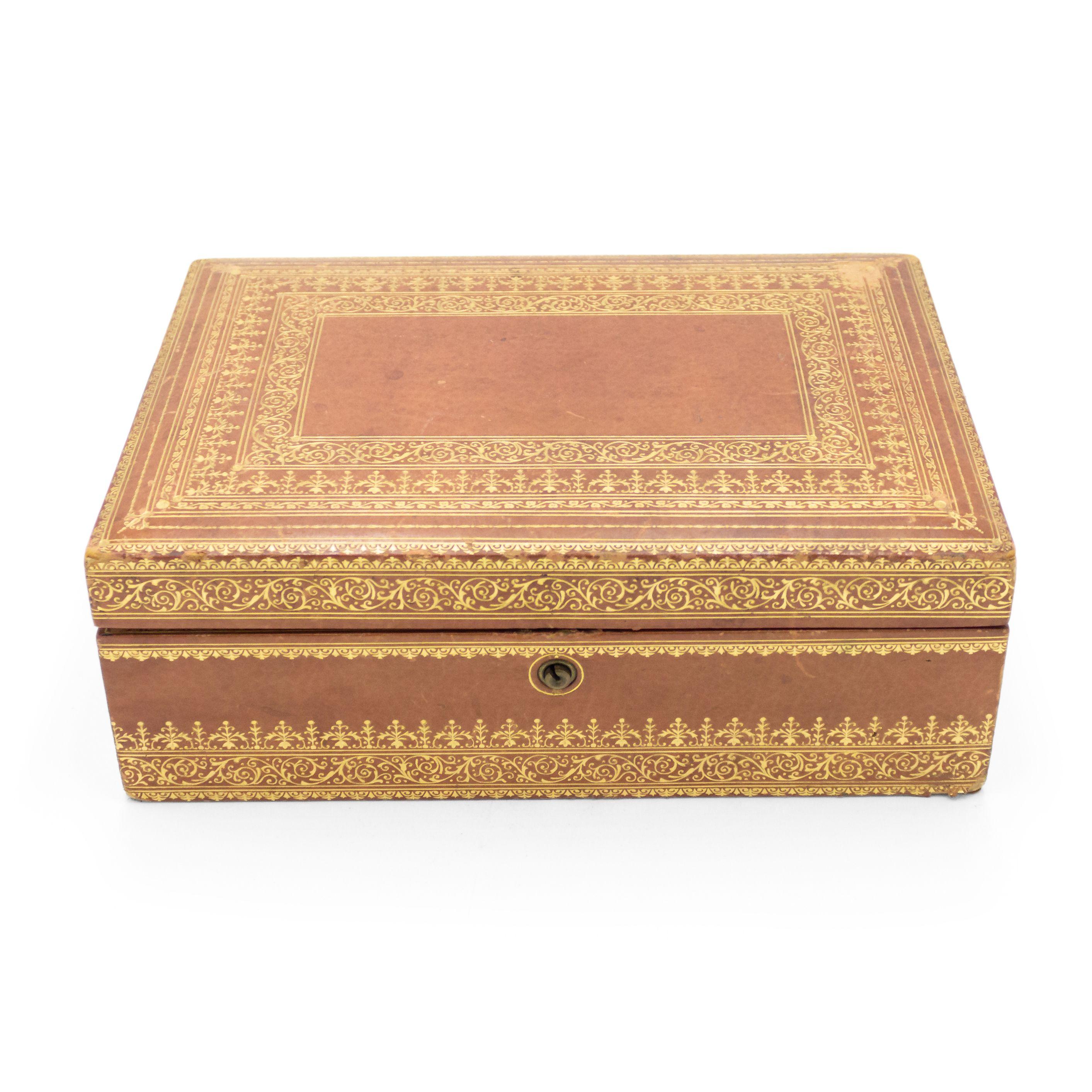 French Victorian Style Leather Jewelry Box 4