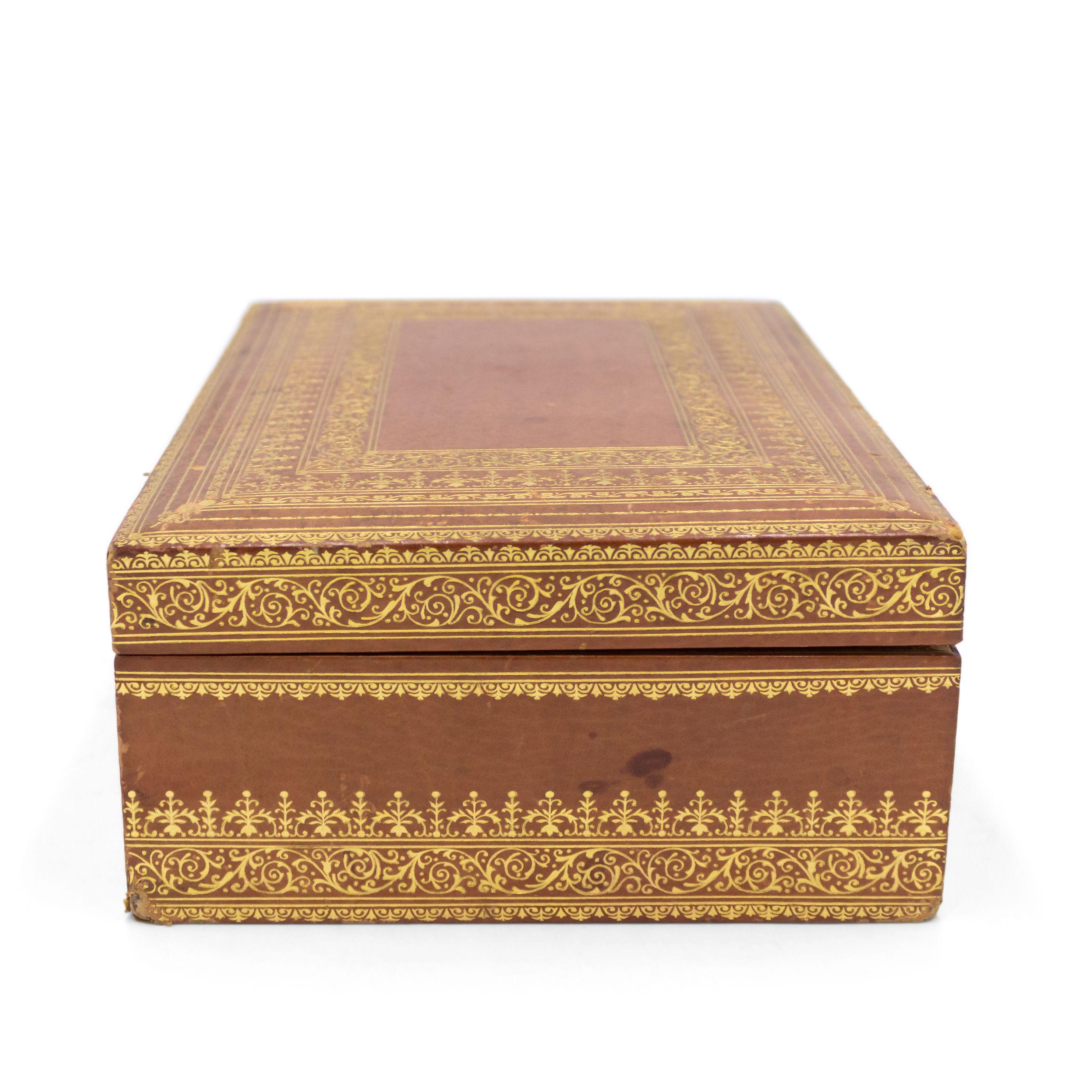 French Victorian Style Leather Jewelry Box 1