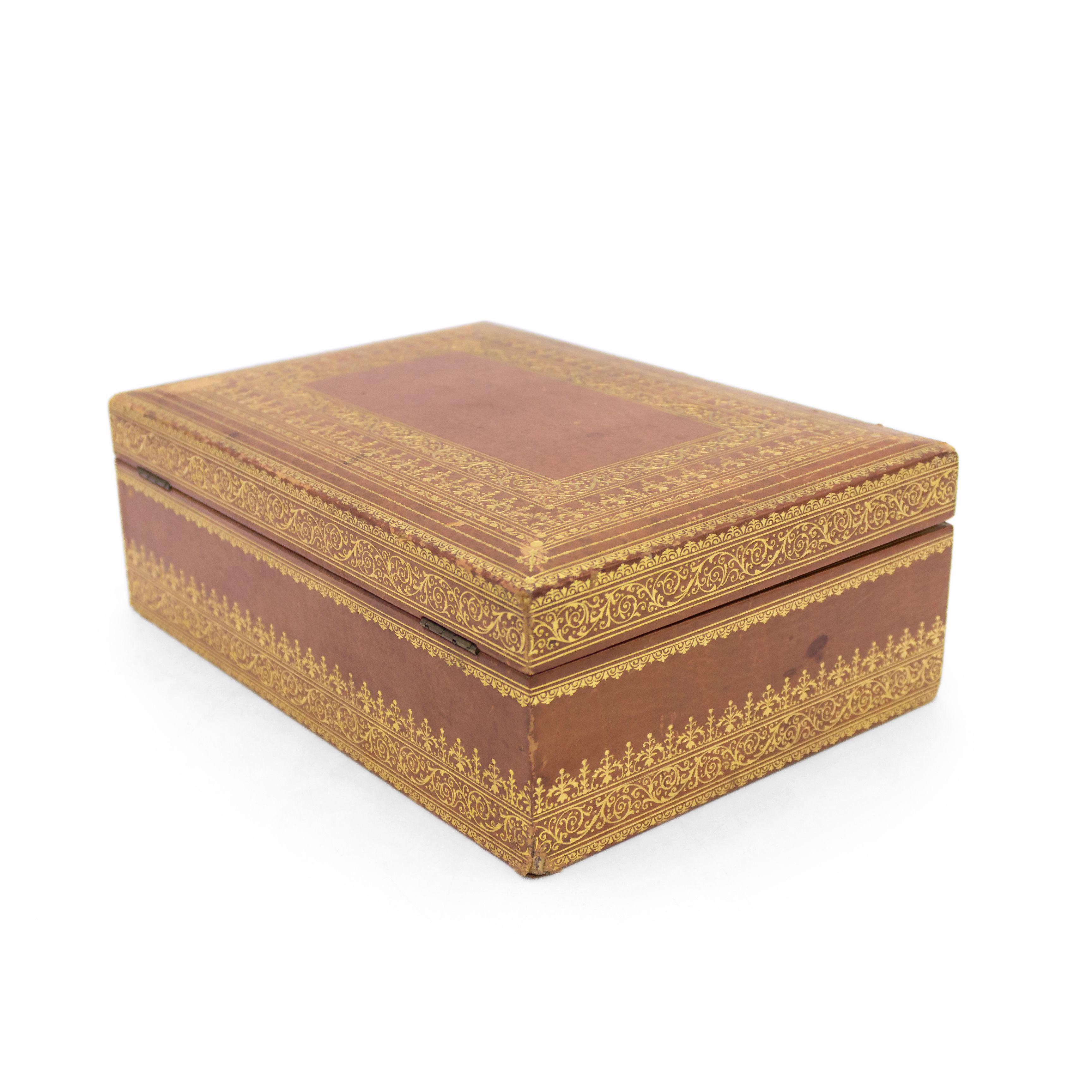 French Victorian Style Leather Jewelry Box 2