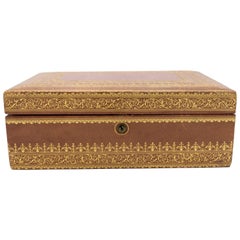 French Victorian Style Leather Jewelry Box
