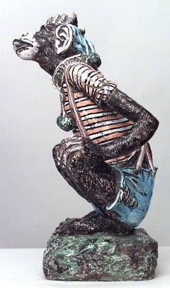 Victorian Majolica Terra Cotta Monkey