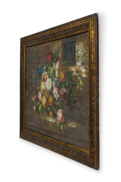 French Victorian Style Oil on Canvas Painting Titled: "Still Life 2"