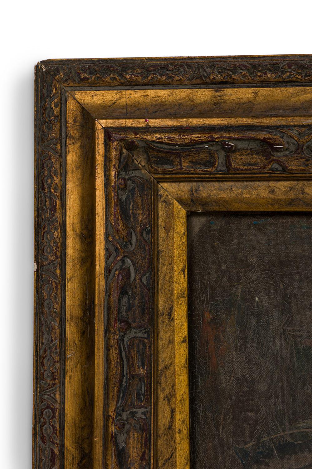 Französisch viktorianischen Stil Öl auf Leinwand Gemälde mit dem Titel: 