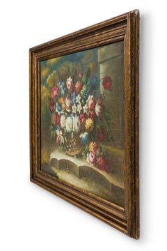 French Victorian Style Oil on Canvas Painting Titled: "Still Life 3"