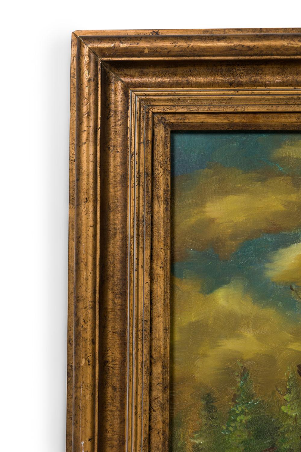 Französisch viktorianischen Stil Öl auf Leinwand Gemälde mit dem Titel: 