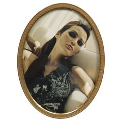 French Victorian Style Oval Gilt Brass Picture Frame