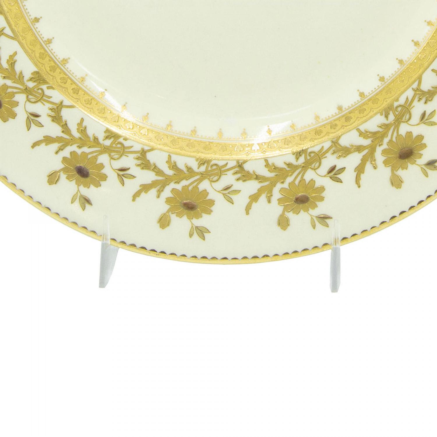 Französische viktorianische Tiffany-Porzellanteller (Viktorianisch) im Angebot