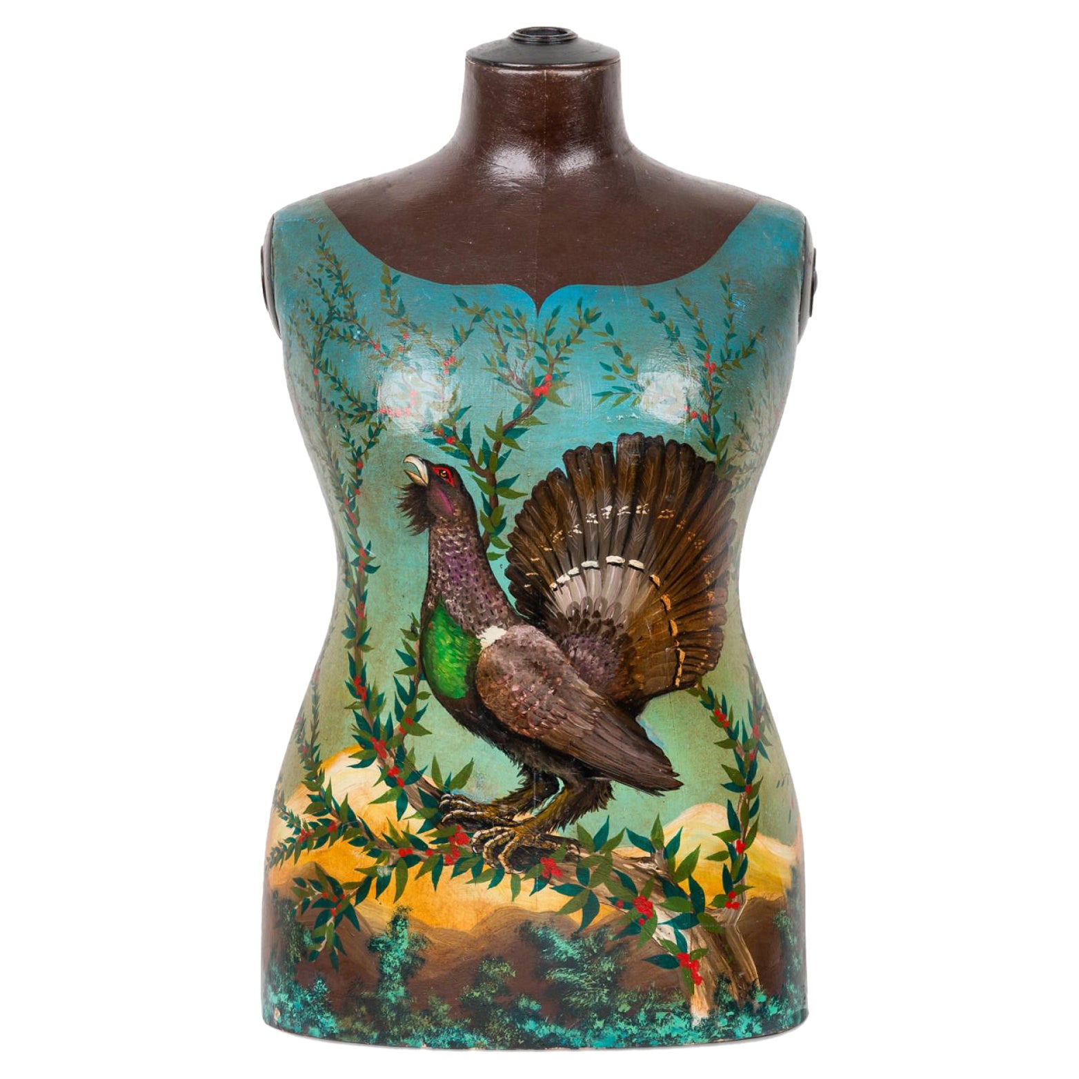 French Victorian Turkey and Crow Mannequin