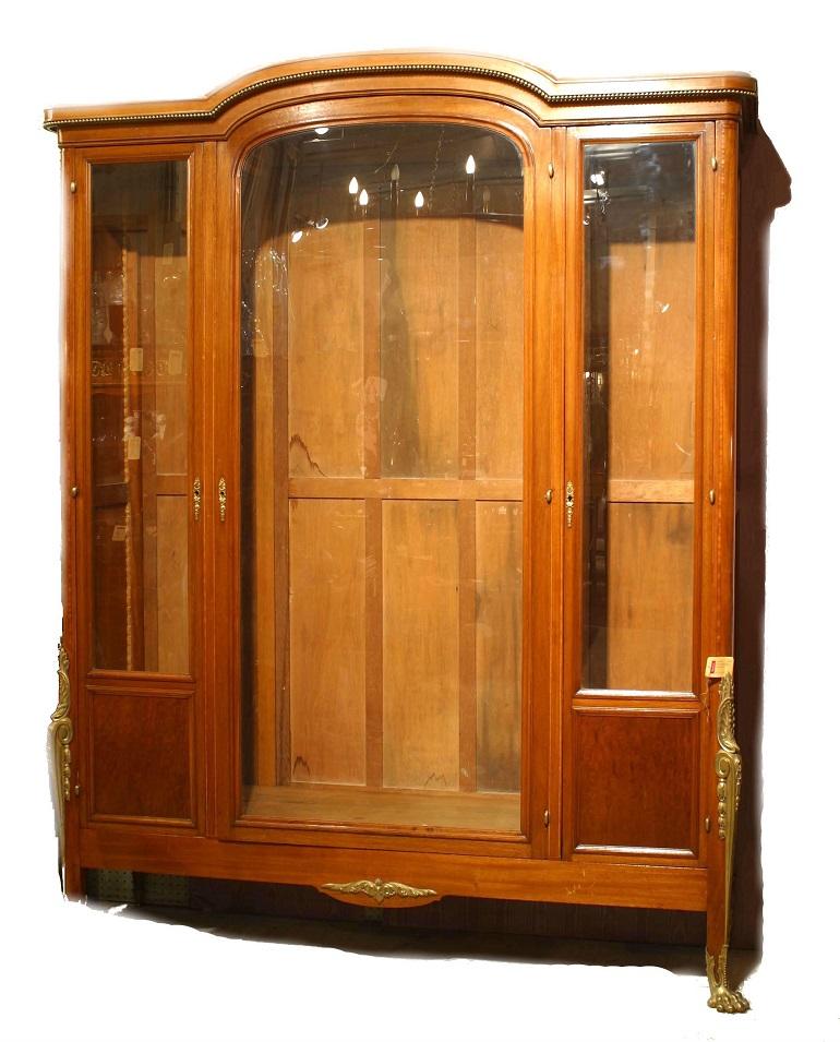Hand-Crafted French Victorian Walnut Bookcase For Sale