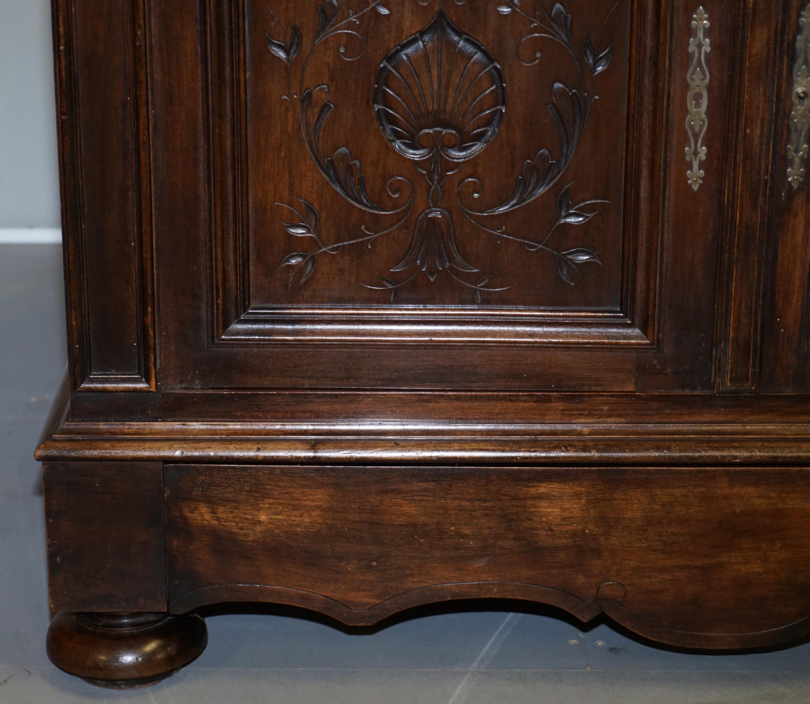 French Victorian Walnut Burr Satinwood Sideboard Chest of Drawers Marble Top 6