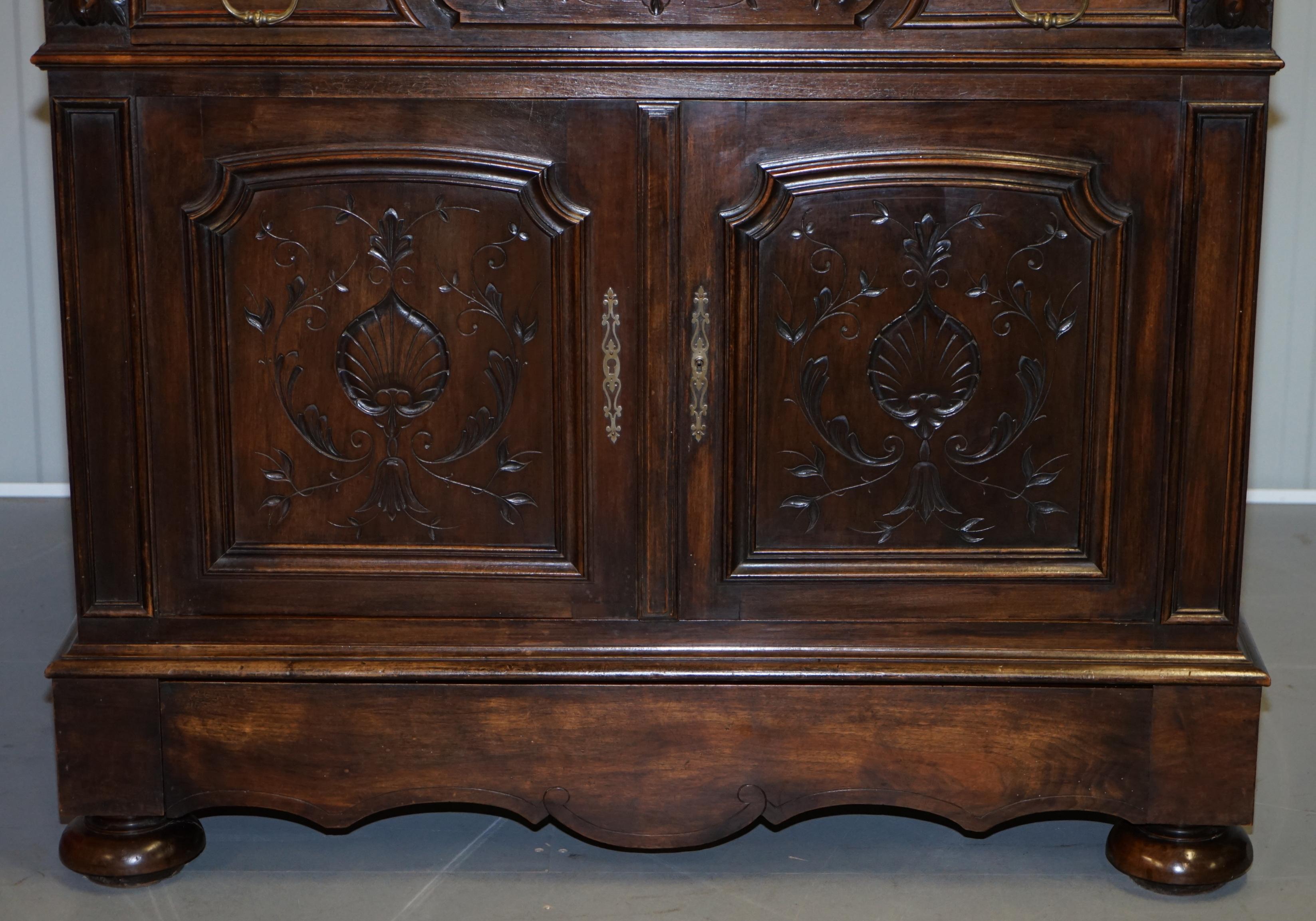 French Victorian Walnut Burr Satinwood Sideboard Chest of Drawers Marble Top 5