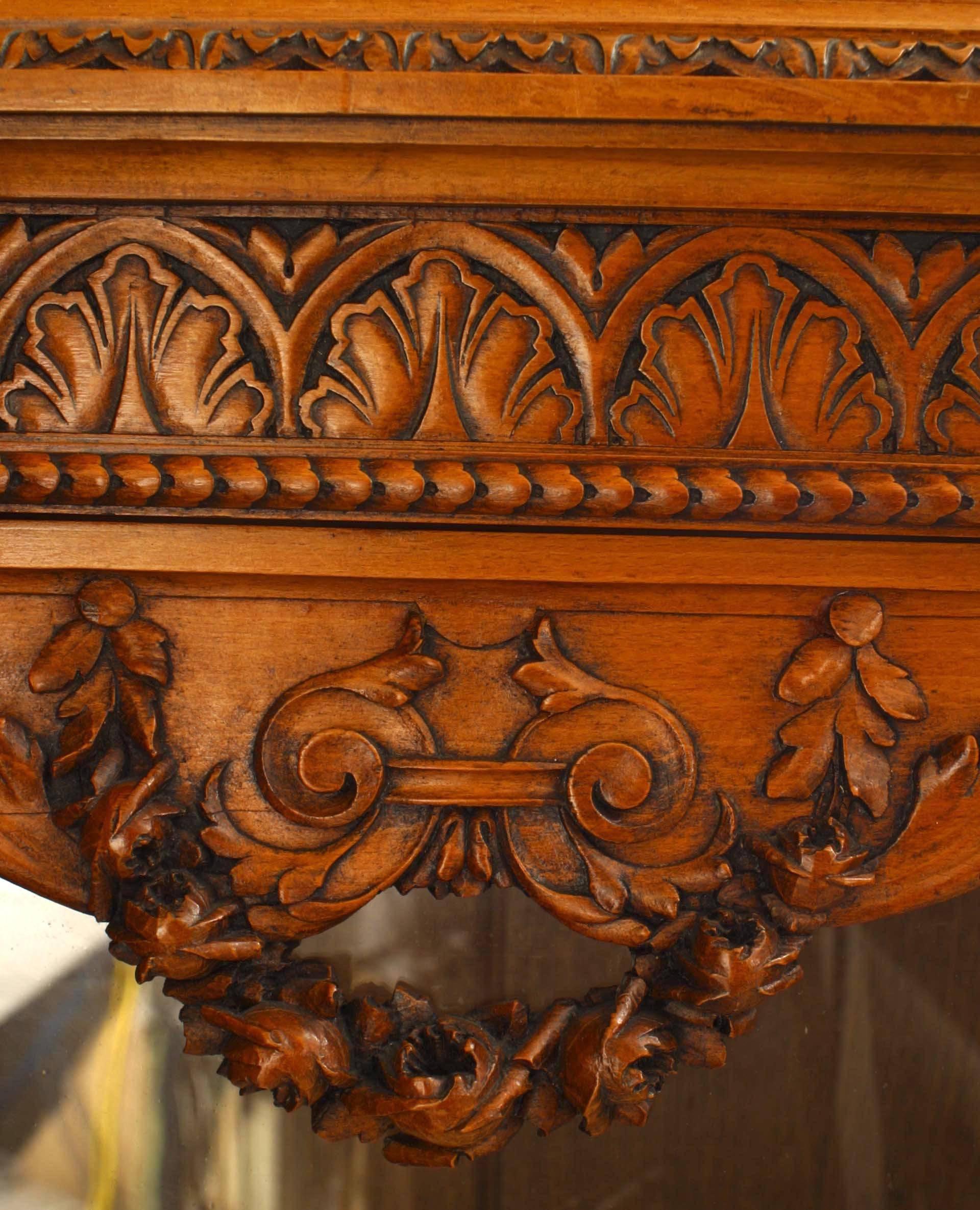 19th Century French Victorian Walnut Corner Cabinet For Sale